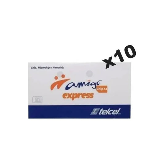 10x1 Tarjeta Sim Card 2g 3g 4g V6.4 Telcel Amigo Lada Mty 81